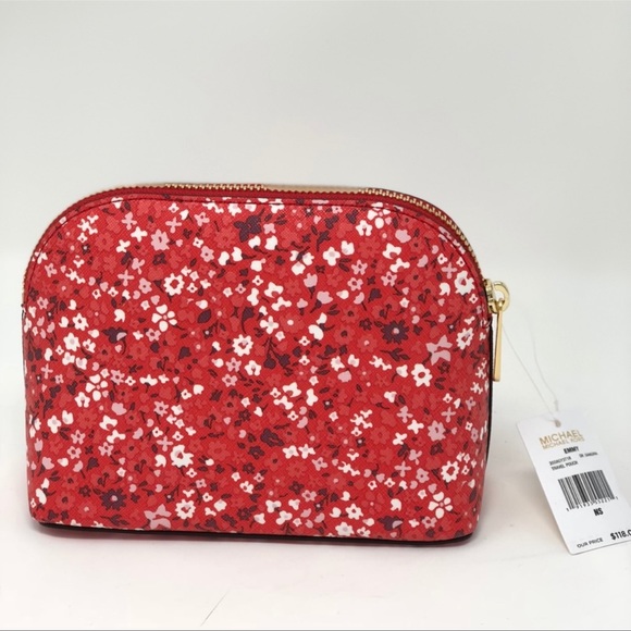 Michael kors Emmy large travel cosmetic case pouch sangria - Picture 3 of 9